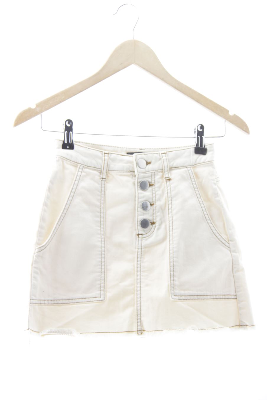 Falda de Bershka de la talla 34, de color beige de ropa vaquera