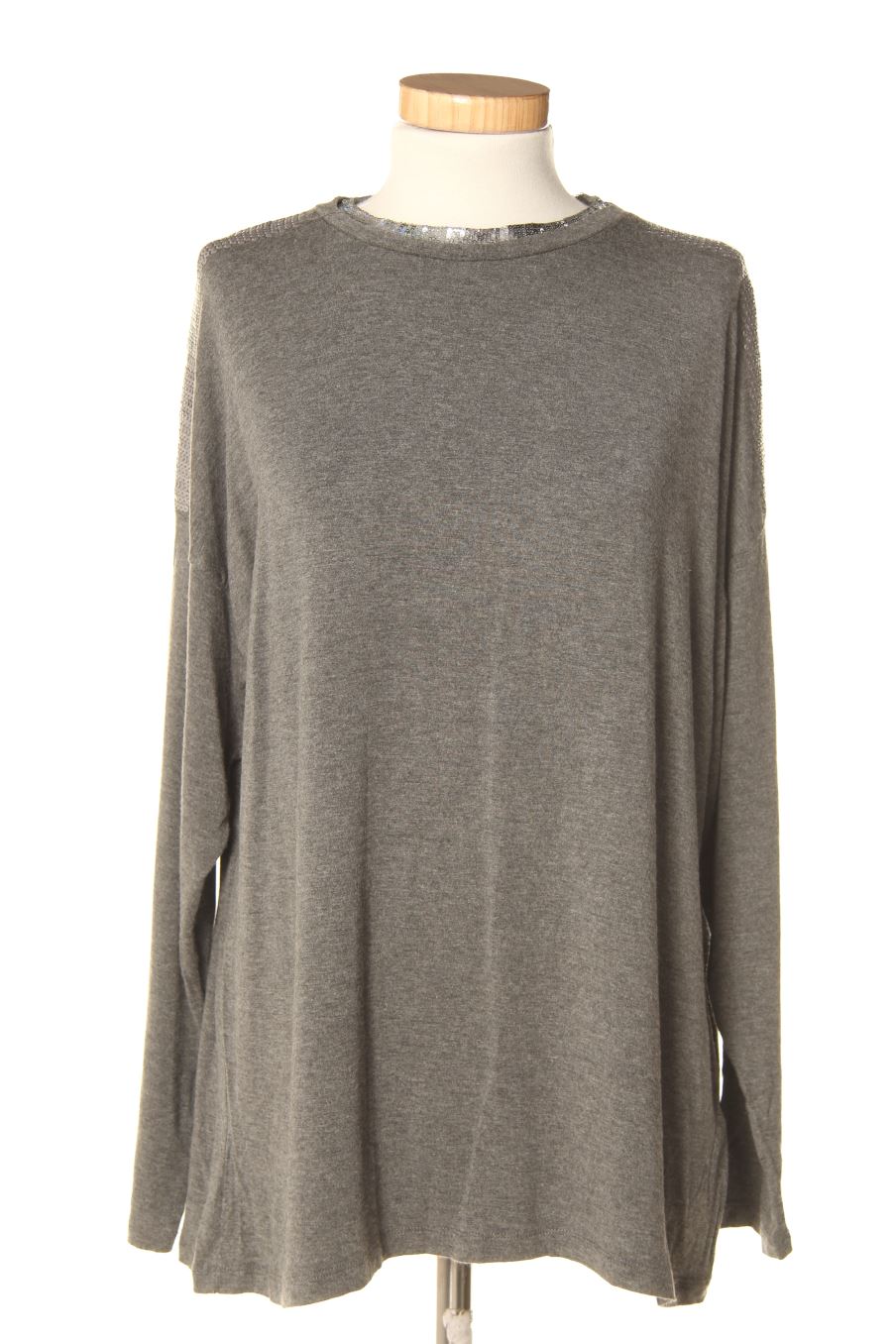 T-shirt à manches longues OCTOBER de la taille L, de couleur gris