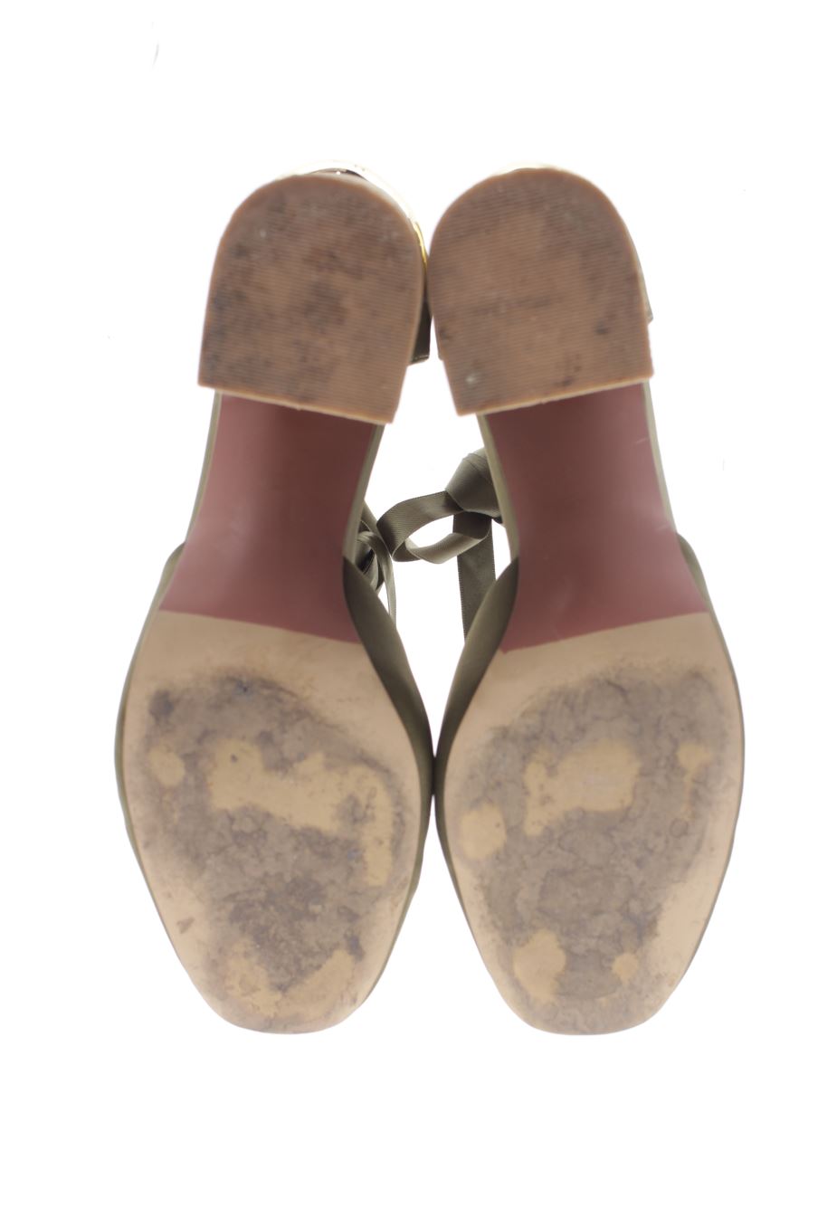 Sandalias tacon de Stradivarius de la talla 37, de color verde de