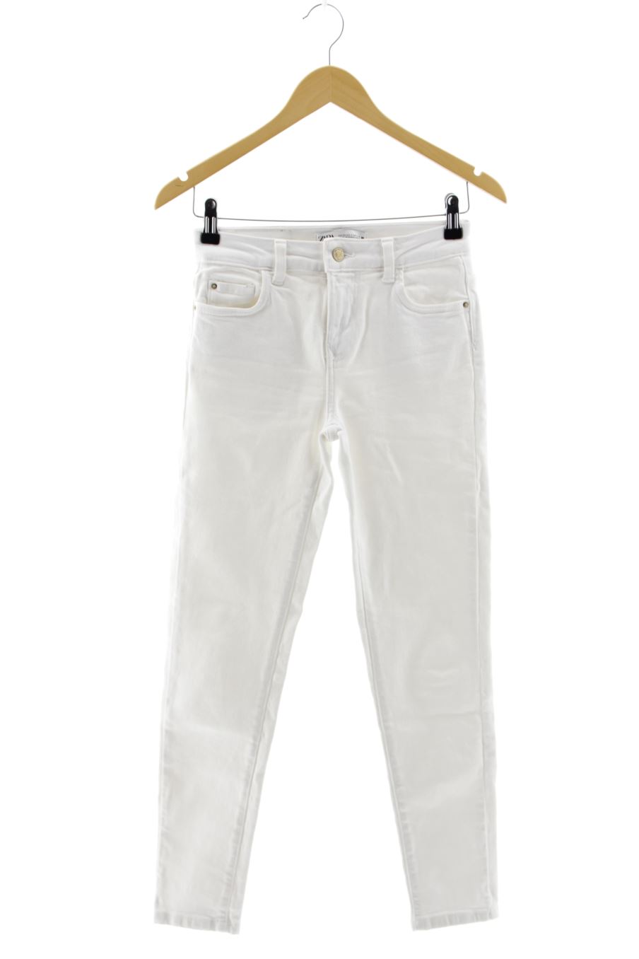 Vaquero de Zara de la talla 34, de color blanco de ropa vaquera