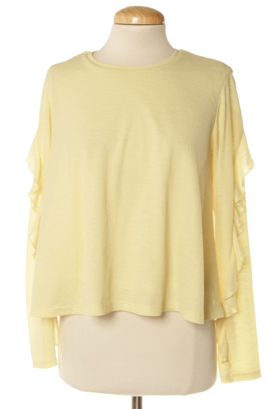 Blusa de manga larga de Bershka de la talla S de color amarillo