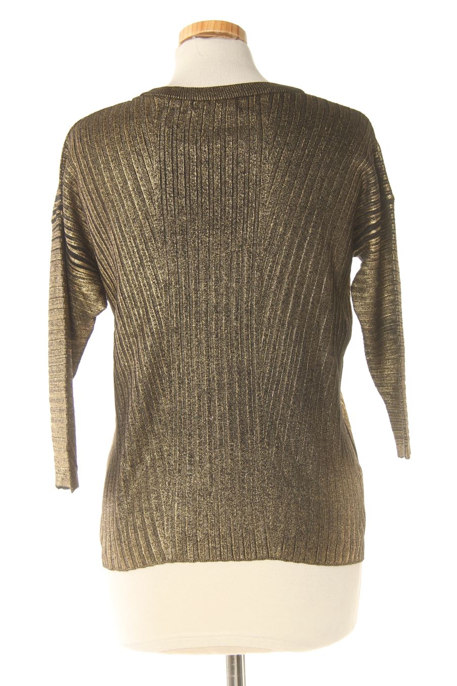 Haut Mango Doré Métallisé Taille M - Top Sans Manches, Dos Noué, Neuf Avec étiquettes