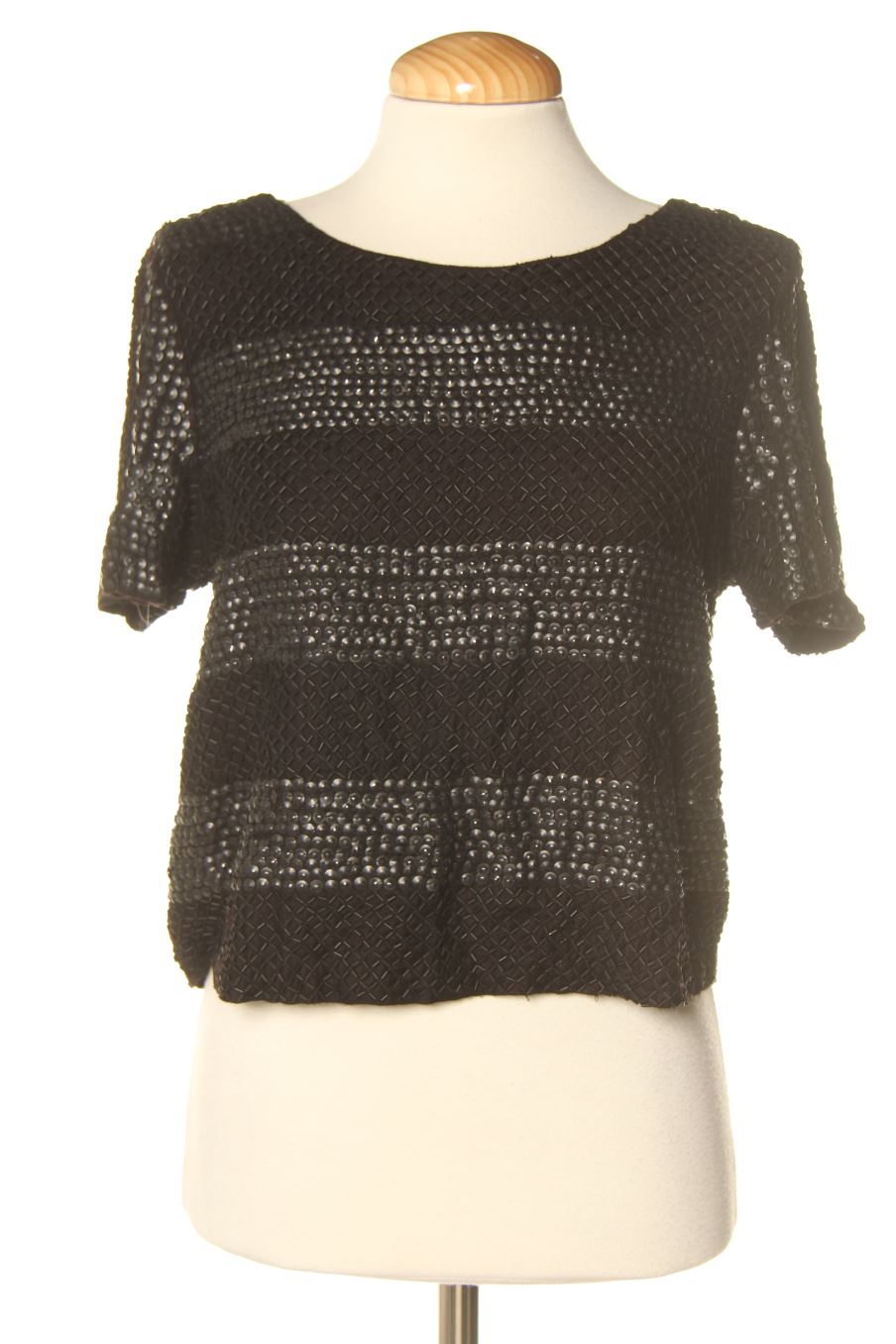 Blouse à manches courtes Mango de la taille S, de couleur noir