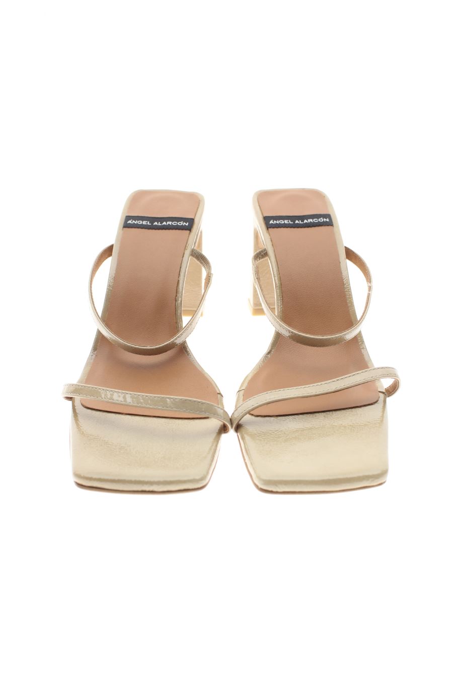 Sandalias tacon de Angel Alarcon de la talla 37, de color beige de