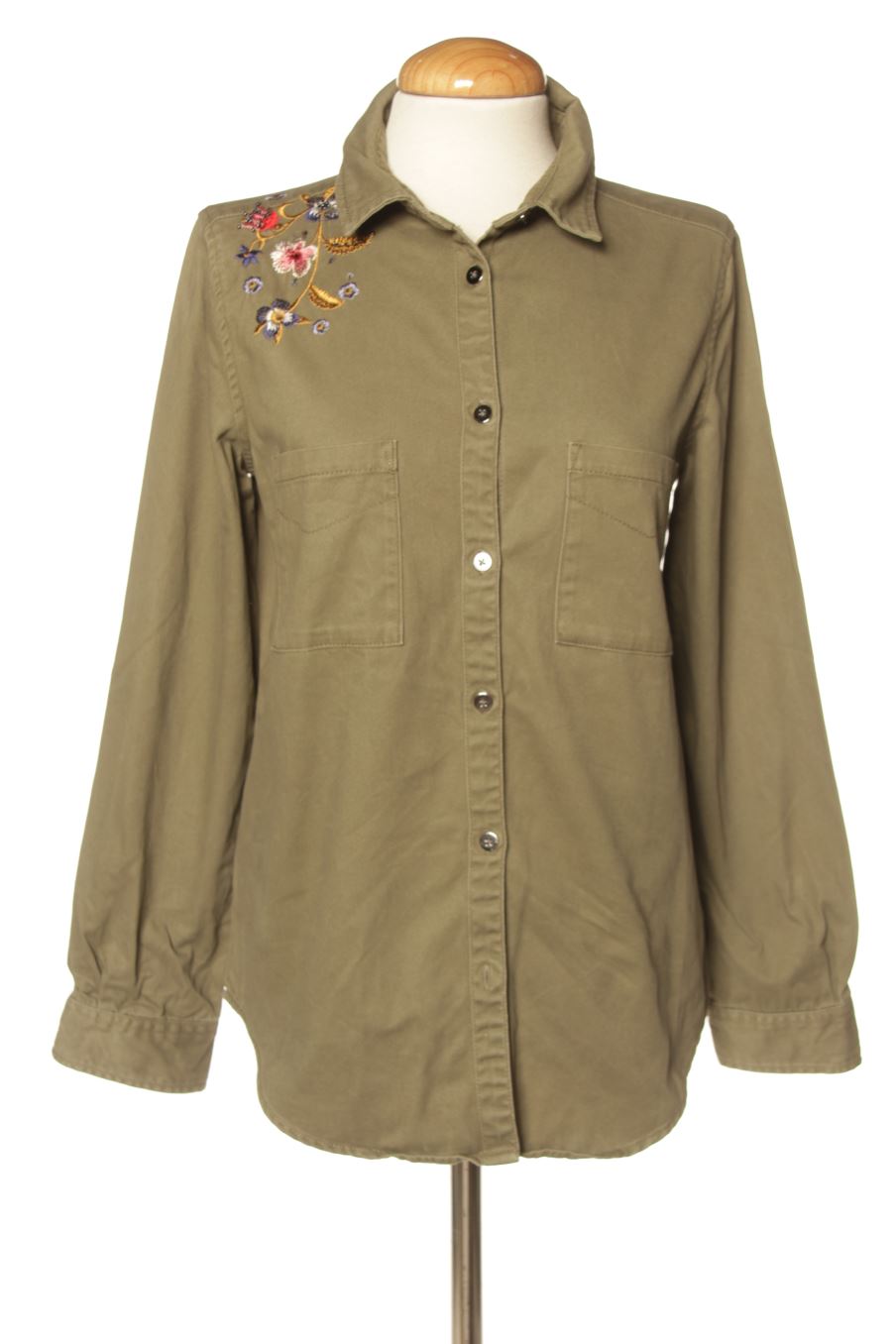 Camisa de Cache cache de la talla 34, de color verde de ropa vaquera