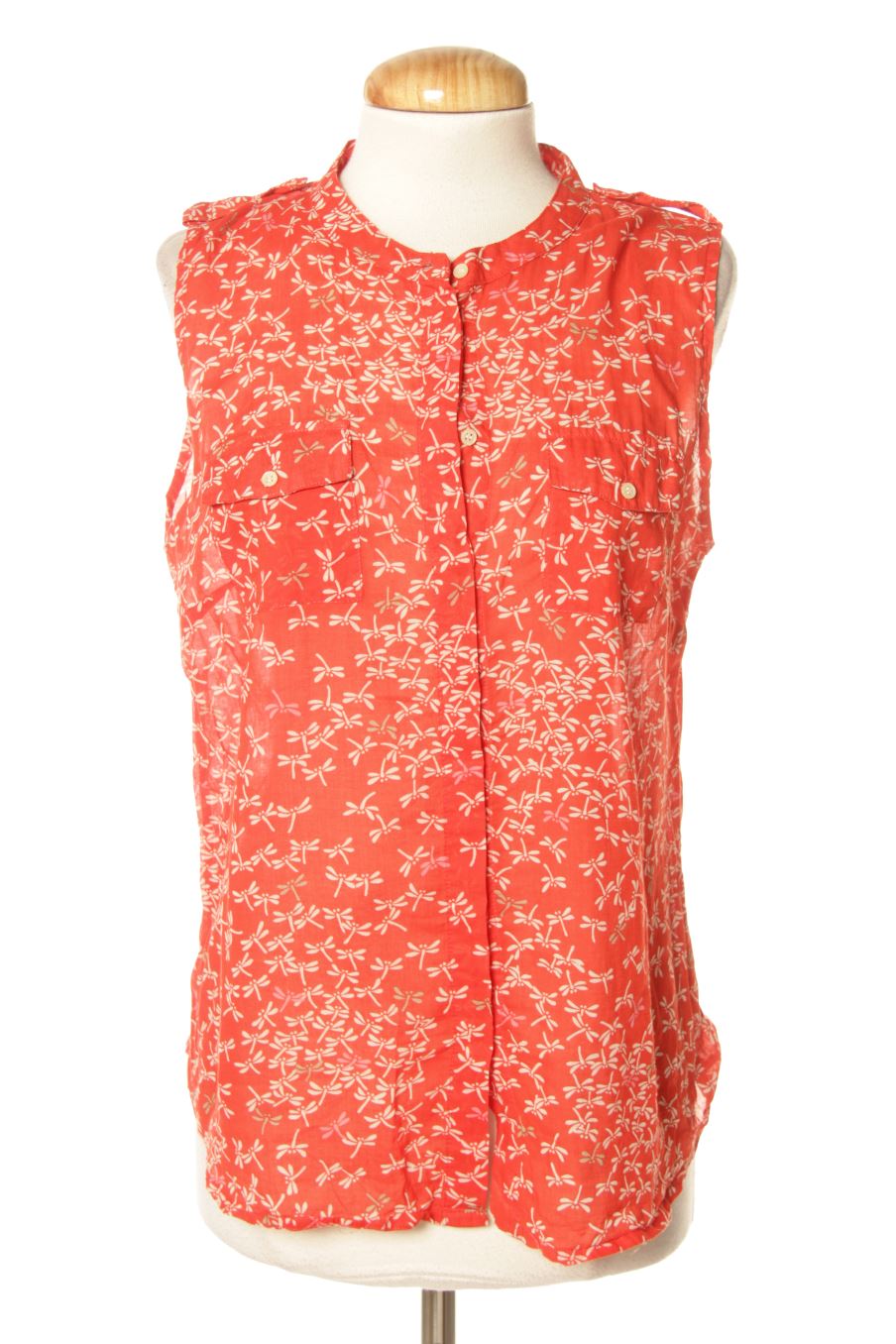 Chemise sans manches Monoprix de la taille 40, de couleur rouge