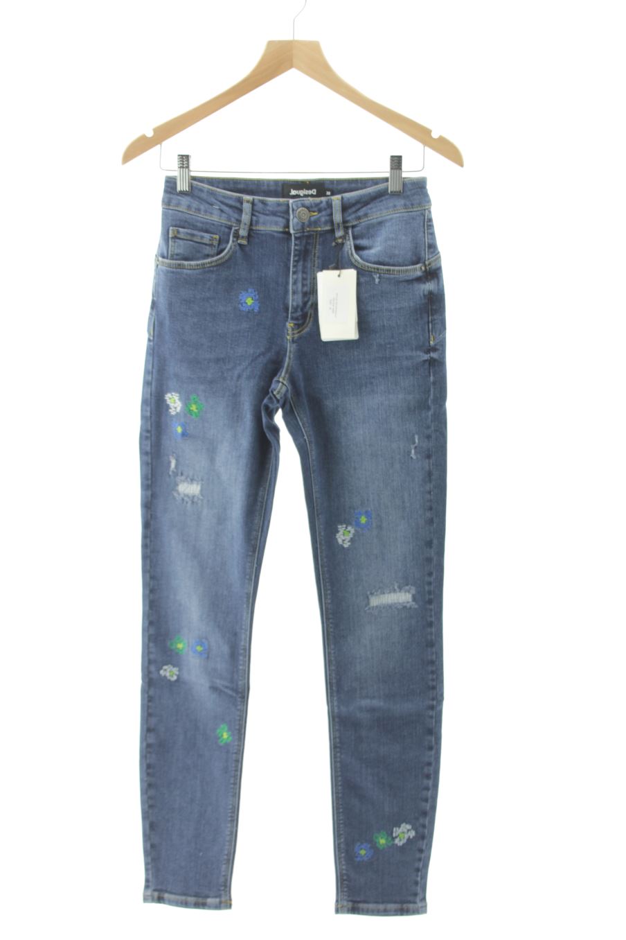 Jeans Desigual de la taille 38, de couleur bleu de denim