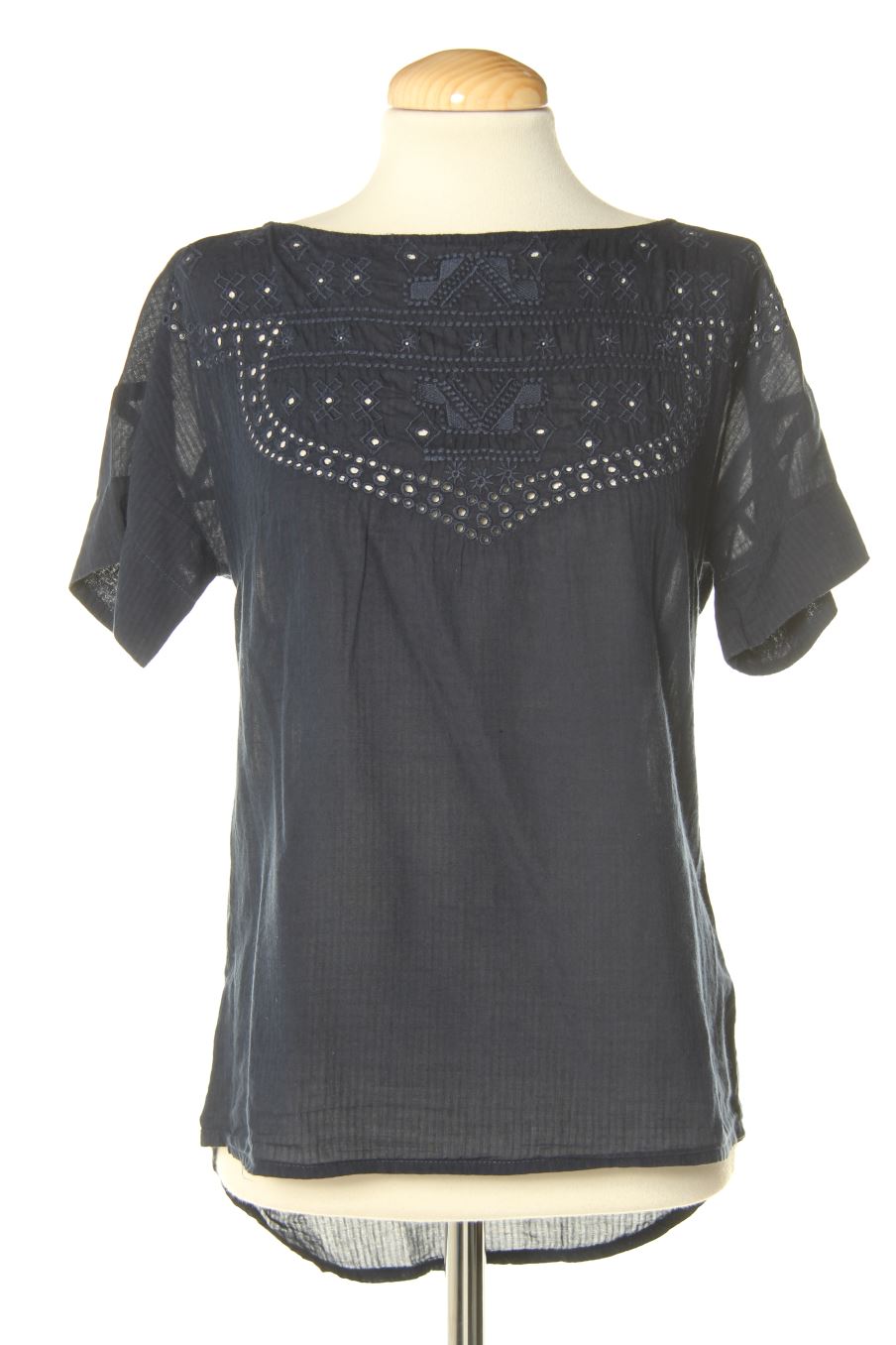 Blouse à manches courtes Naf Naf de la taille 36, de couleur bleu marine