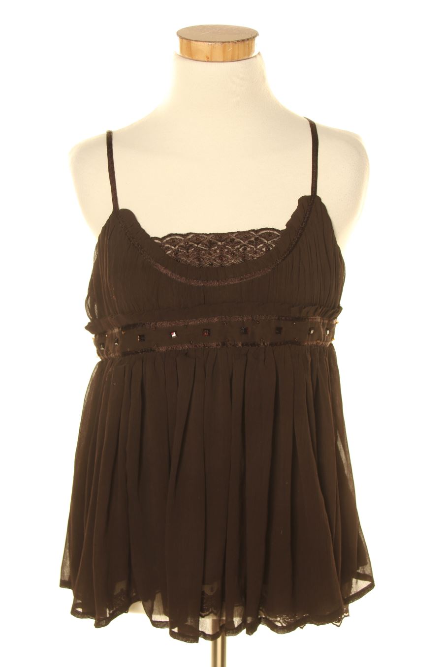 Top de Zara de la talla S, de color marrón