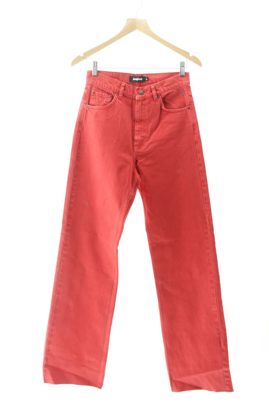 Jeans Desigual de la taille 38, de couleur rouge de denim