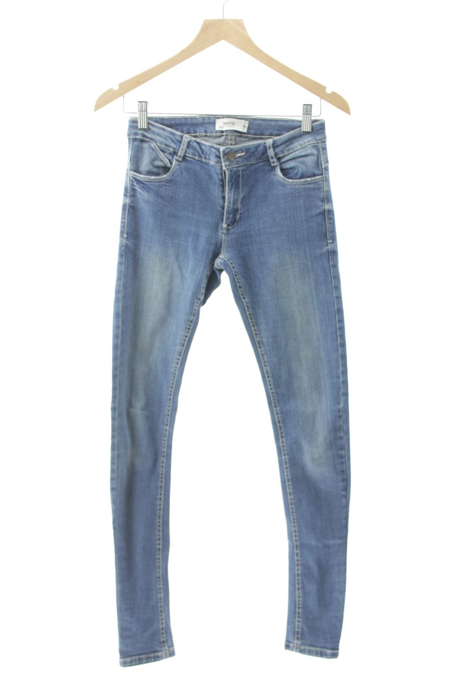 Jeans Okeysi de la taille 36, de couleur bleu de denim