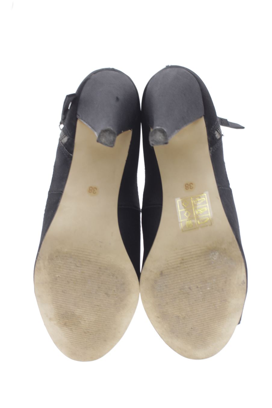 Sandalias tacon de la strada de la talla 38, de color negro de