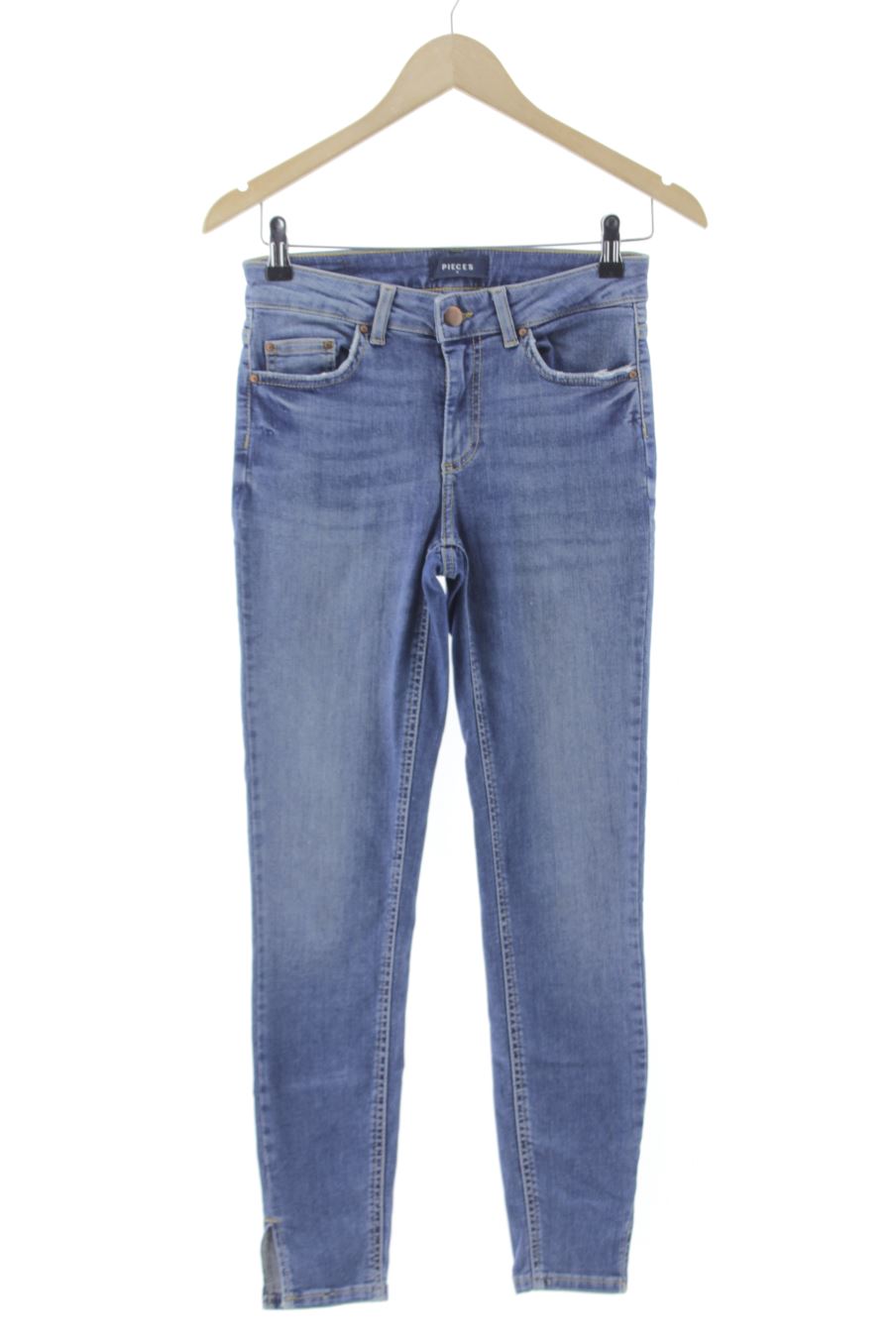 Jeans Pieces de la taille S, de couleur bleu de denim