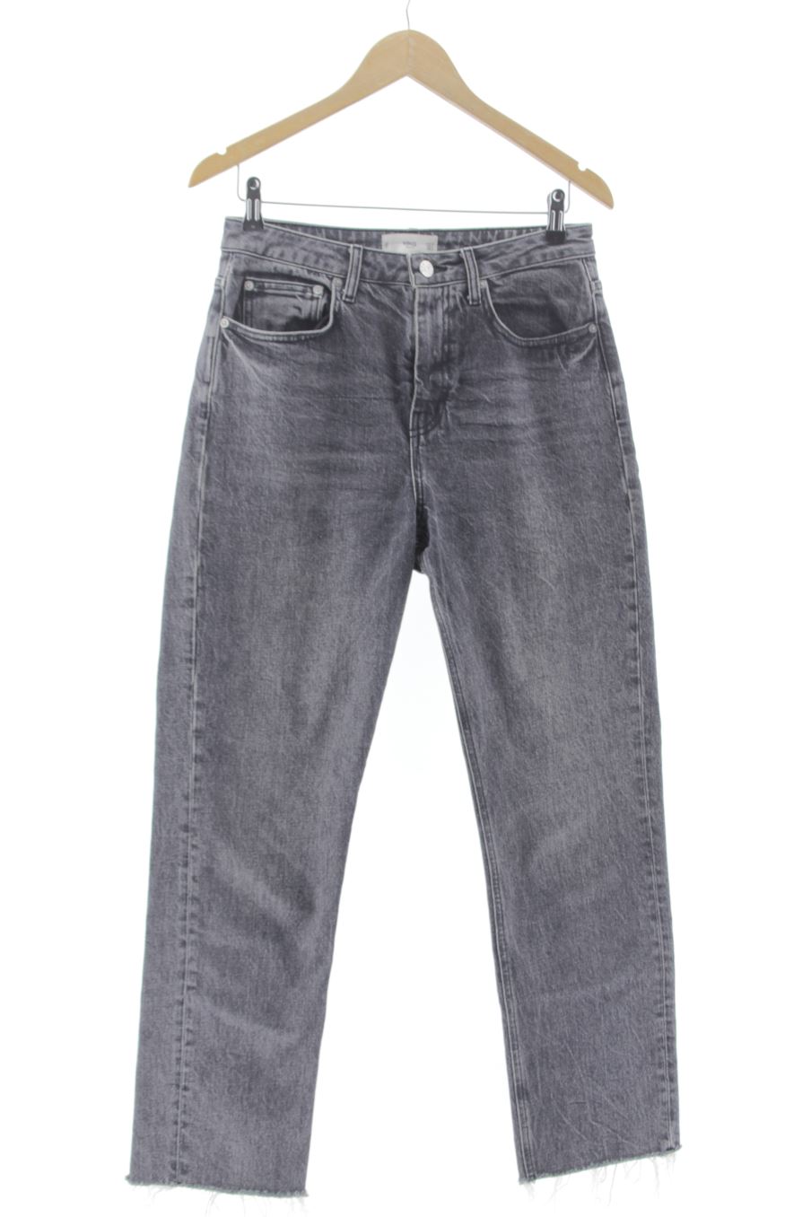 Vaquero de Mango de la talla 38, de color gris de ropa vaquera