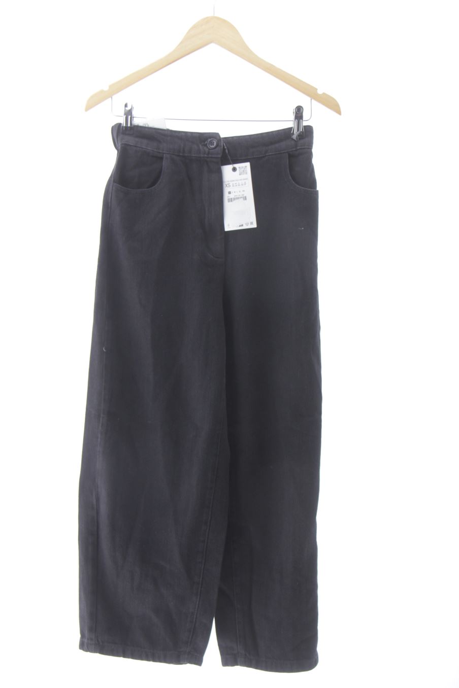 Vaquero de Zara de la talla XS, de color negro de ropa vaquera