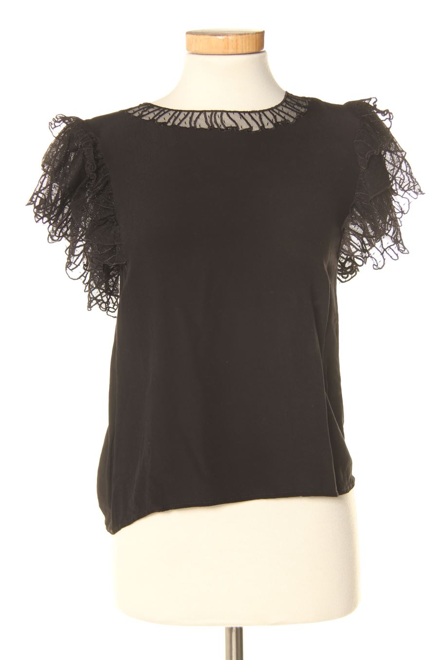 Blouse à manches courtes Maje de la taille XS, de couleur noir