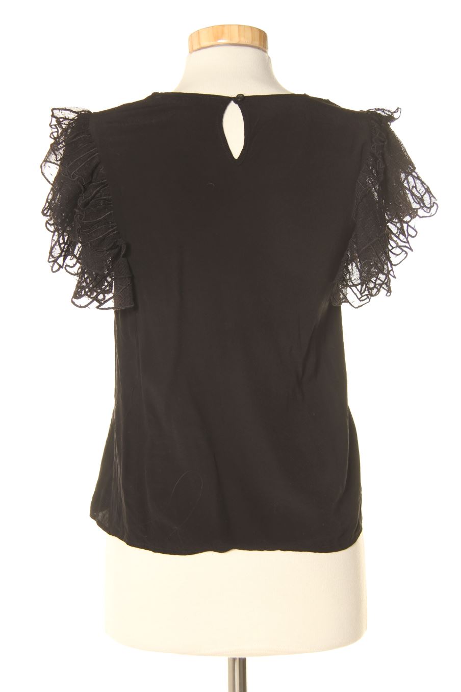 Blouse à manches courtes Maje de la taille XS, de couleur noir