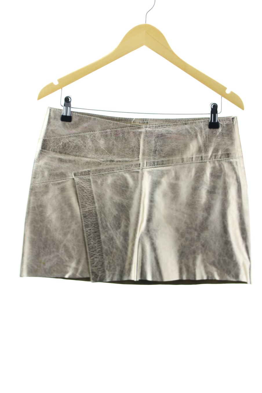 Jupe Ba sh de la taille M de couleur dore de cuir et daim