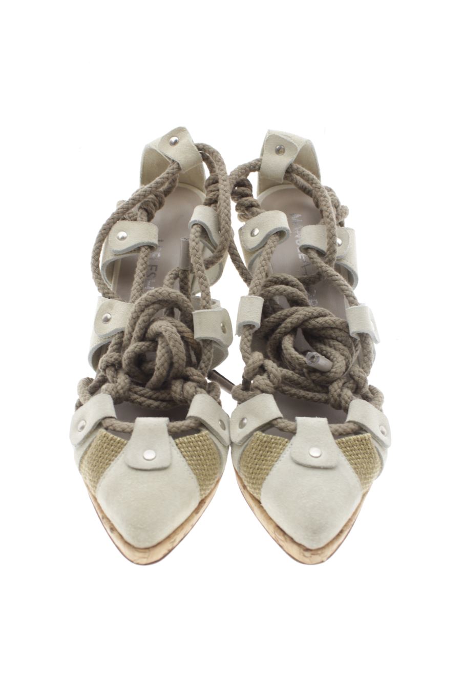Sandalias tacon de MANUELA MORIN de la talla 36, de color gris de