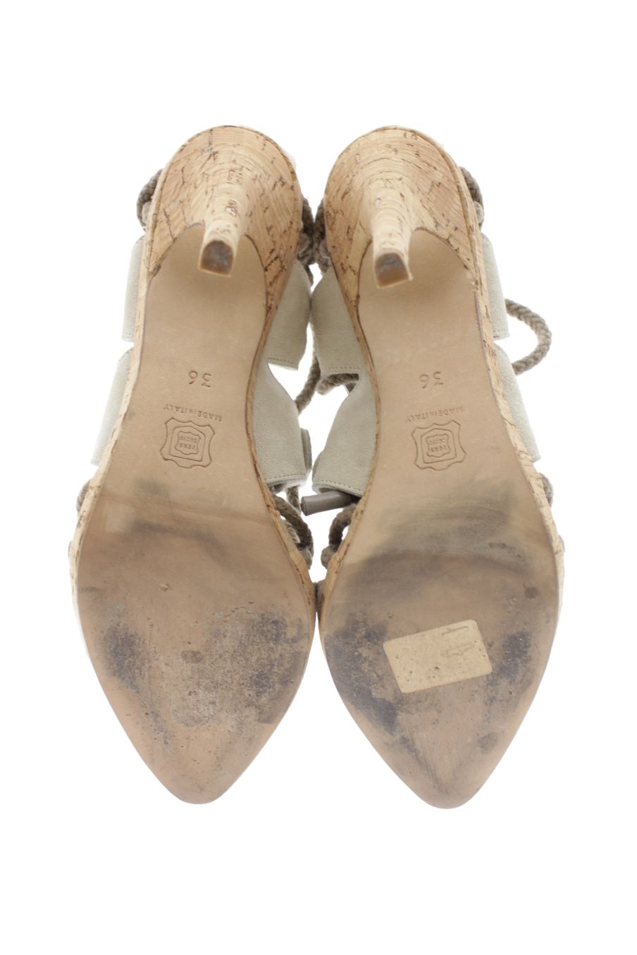 Sandalias tacon de MANUELA MORIN de la talla 36, de color gris de