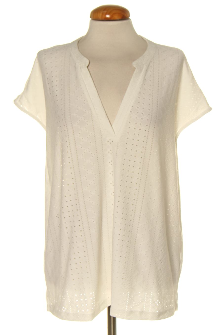 Blouse à manches courtes Cortefiel de la taille L, de couleur blanc