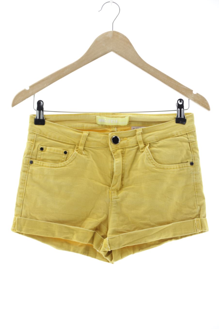 Pantalón corto de Macleria de la talla 36, de color amarillo de ropa vaquera