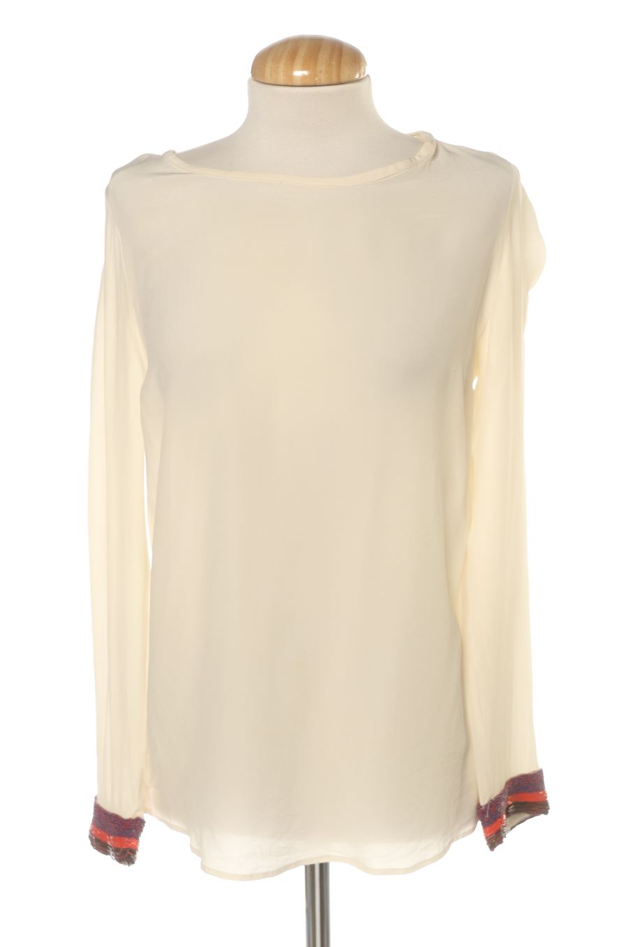 Langärmelige Bluse von Claudie Pierlot Größe 36, Farbe Weiss, aus Seide für