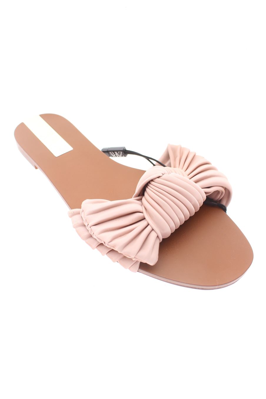 Sandalias planas de Zara de la talla 37, de color rosa