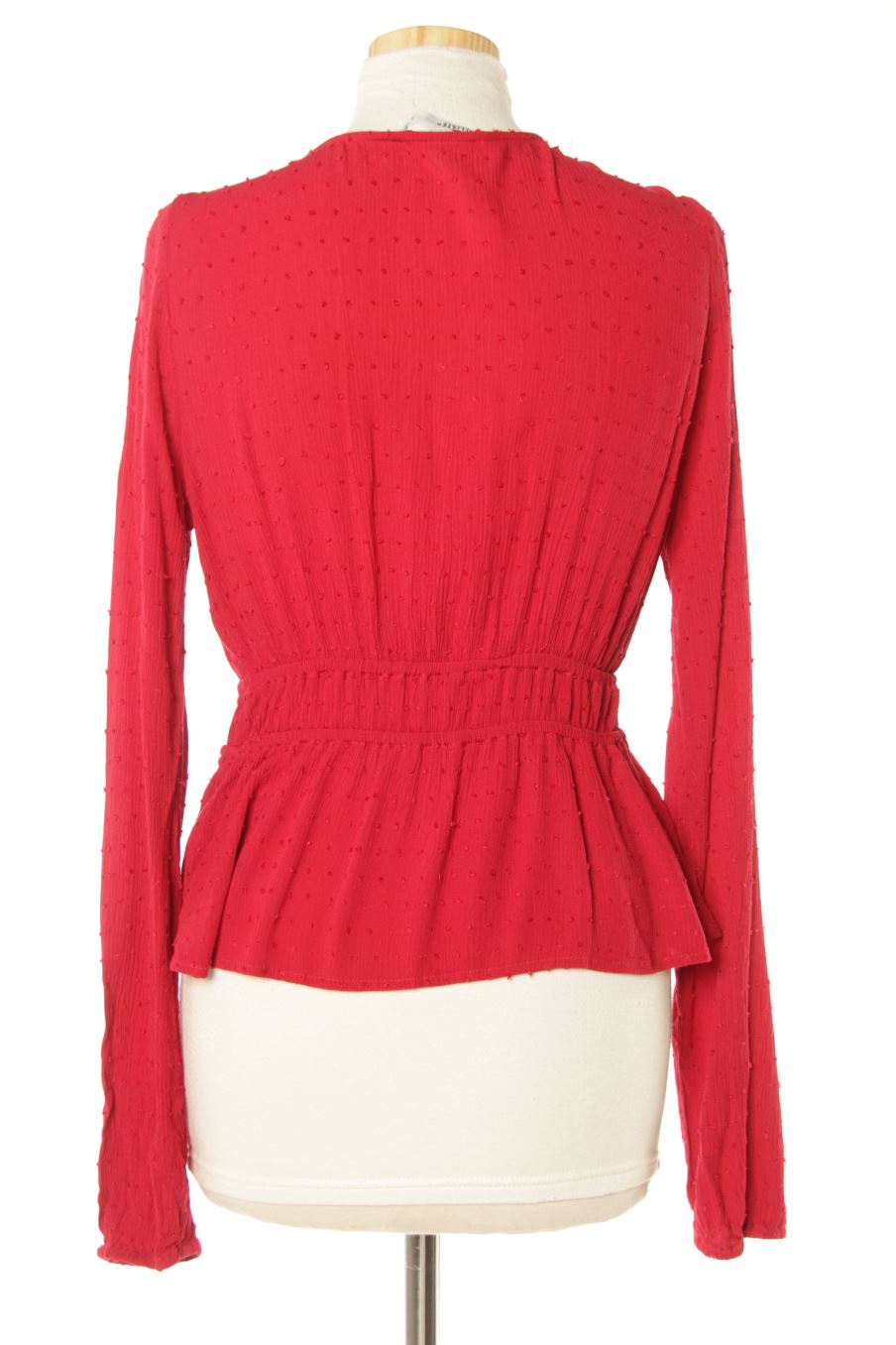 Blouse à manches longues Hollister de la taille S, de couleur rouge