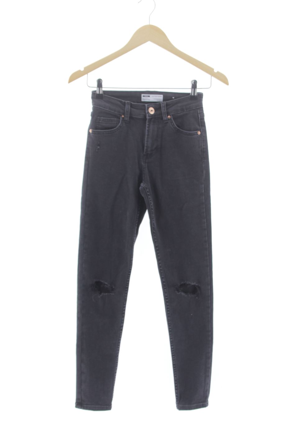 Vaquero de Bershka de la talla 34, de color negro de ropa vaquera