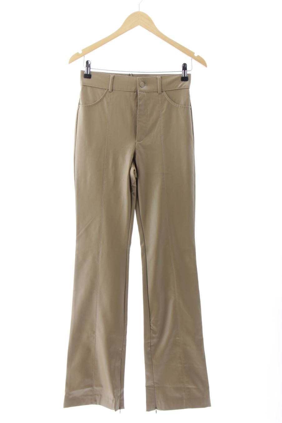 Pantalón de Zara de la talla XS, de color marrón de sintético