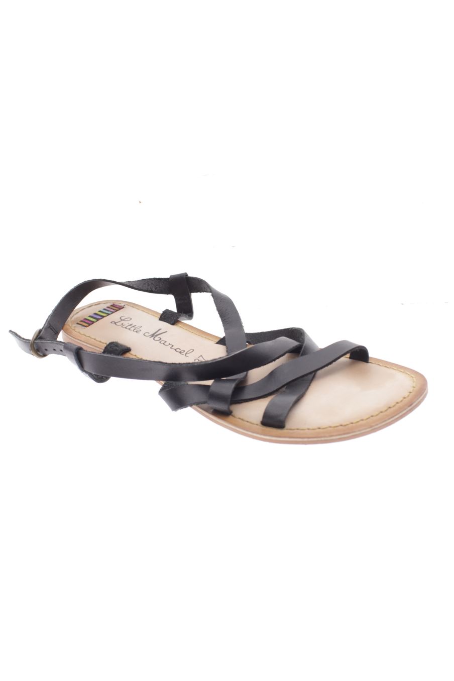 Sandalias planas de Little Marcel de la talla 37, de color negro de