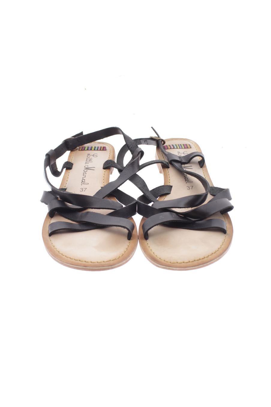 Sandalias planas de Little Marcel de la talla 37, de color negro de