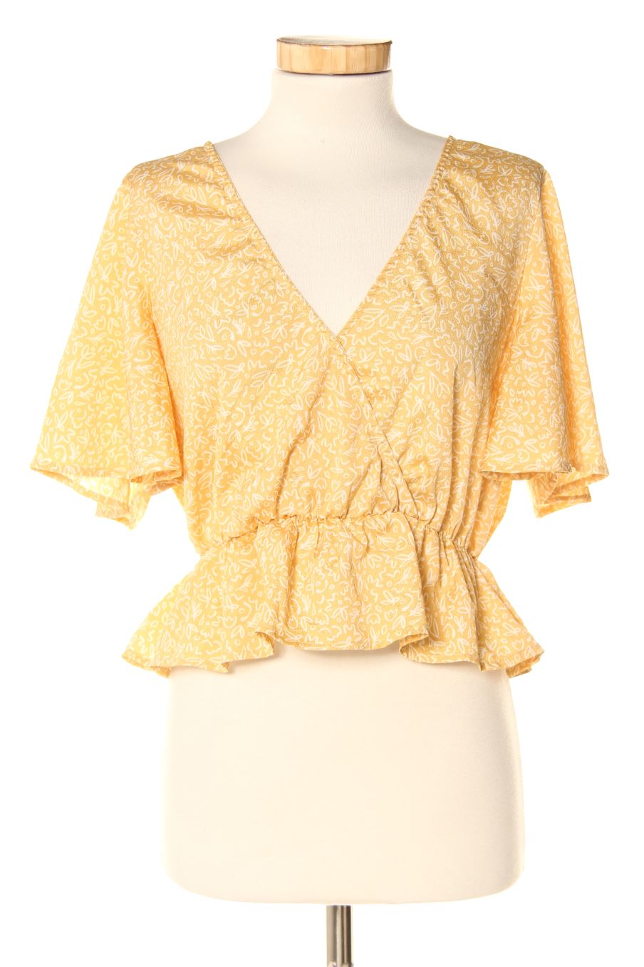Blouse à manches courtes Tiffosi de la taille M, de couleur moutarde