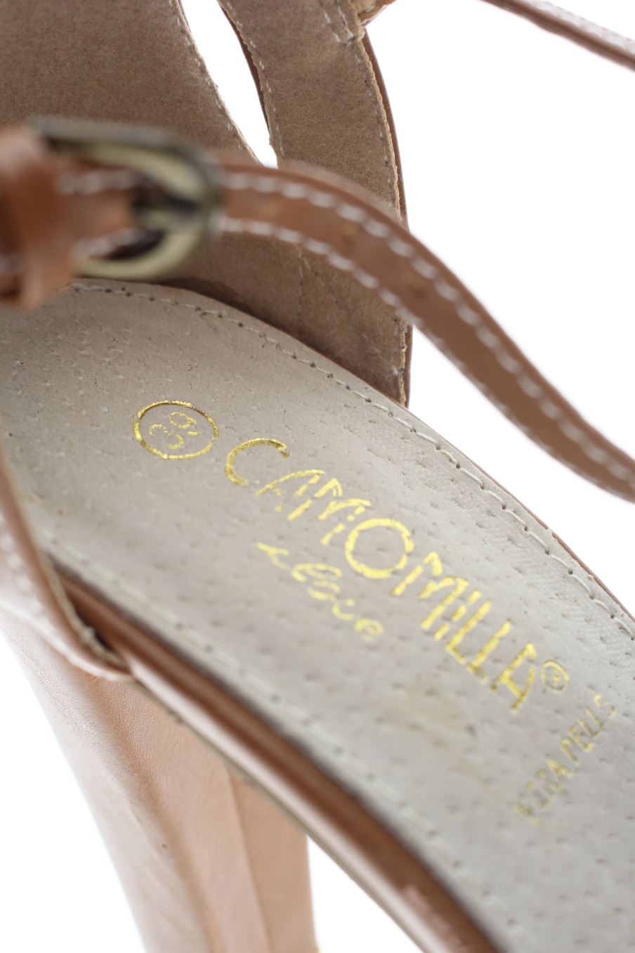Sandalias tacon de Camomilla de la talla 39, de color marrón de