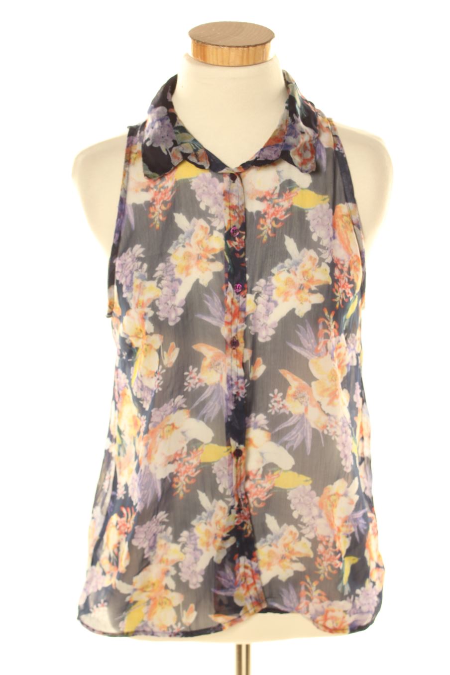 Camisa sin mangas de Stradivarius de la talla S, de color flores