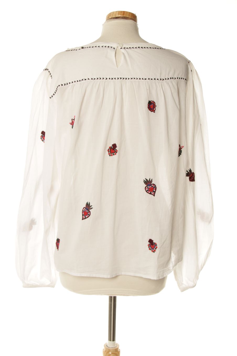 Blouse à manches longues Monoprix de la taille 42, de couleur blanc