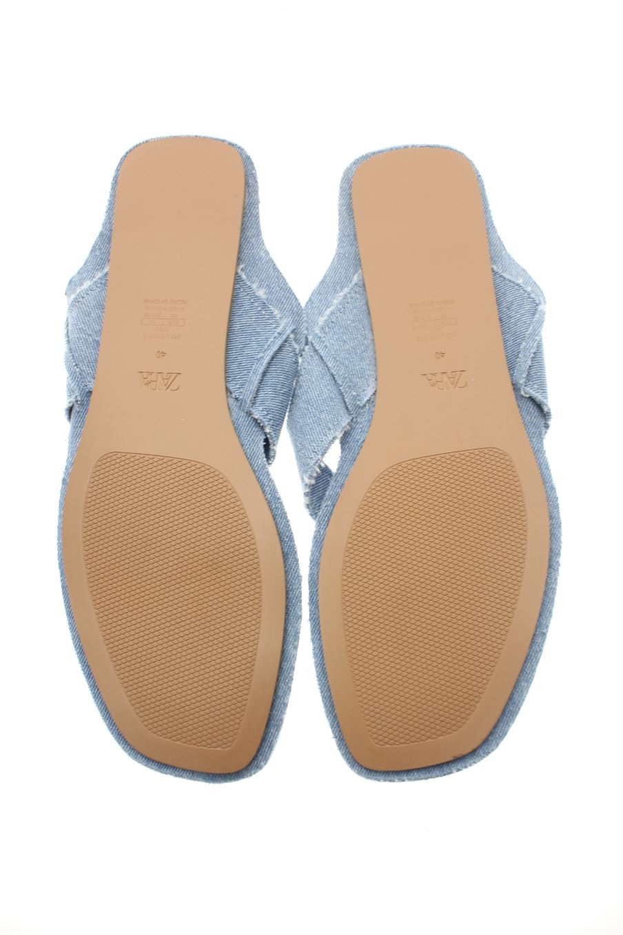 Sandalias planas de Zara de la talla 40, de color azul de