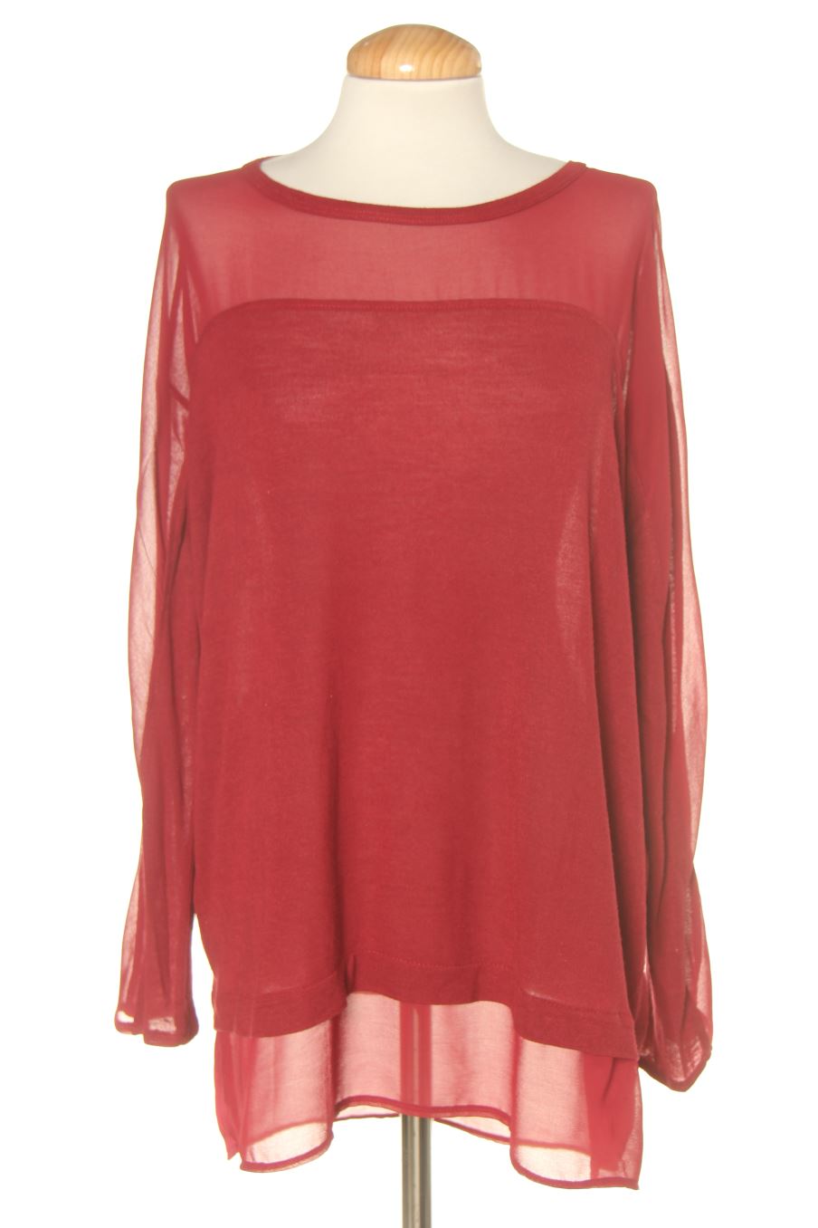 T-shirt à manches longues Zara de la taille L, de couleur bordeaux