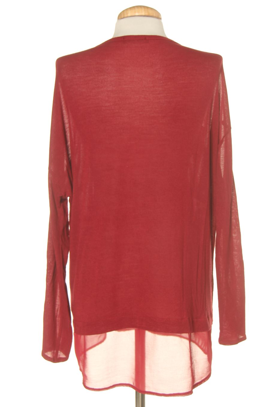 T-shirt à manches longues Zara de la taille L, de couleur bordeaux