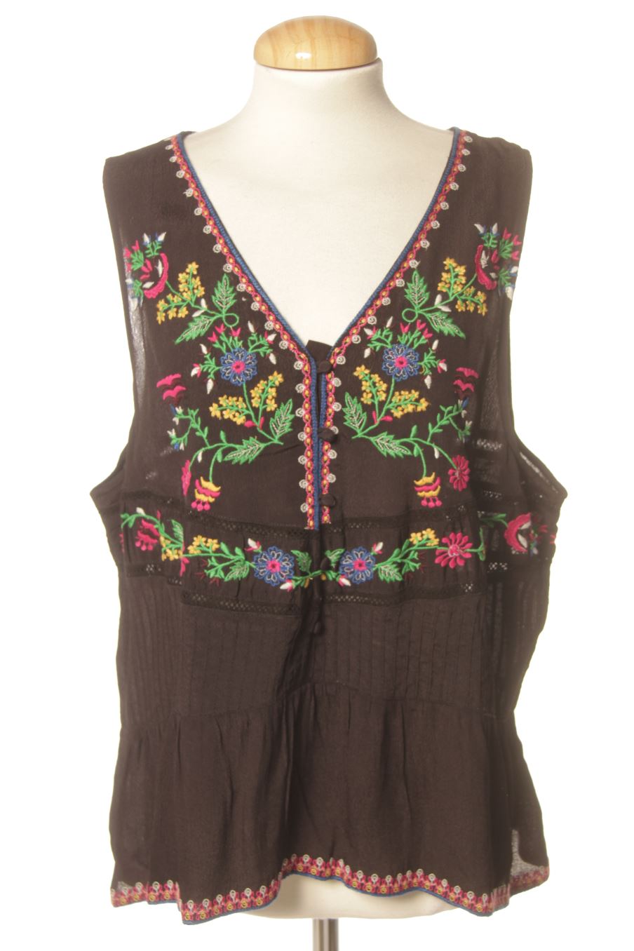 Aufwändiges Top von Maeve Größe XL, Farbe Schwarz, für