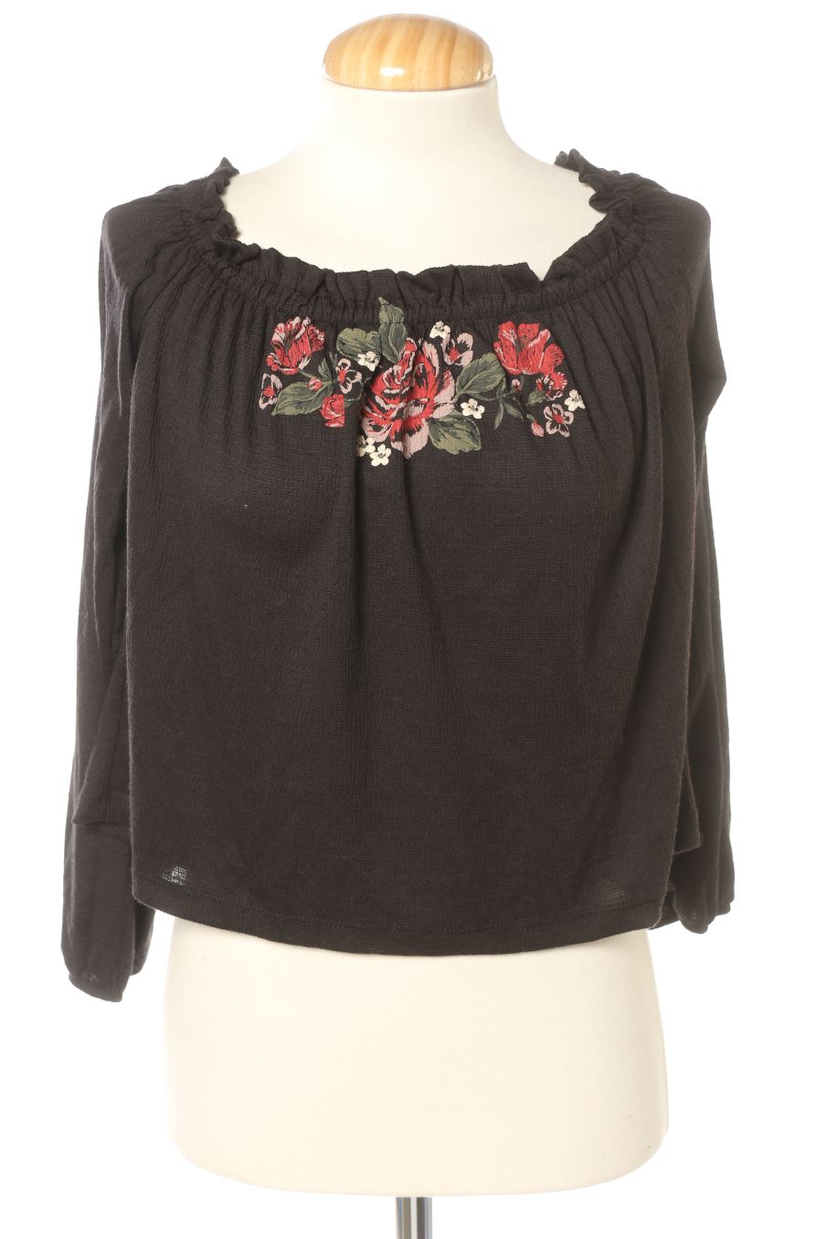 Blouse à manches longues Bershka de la taille S, de couleur noir