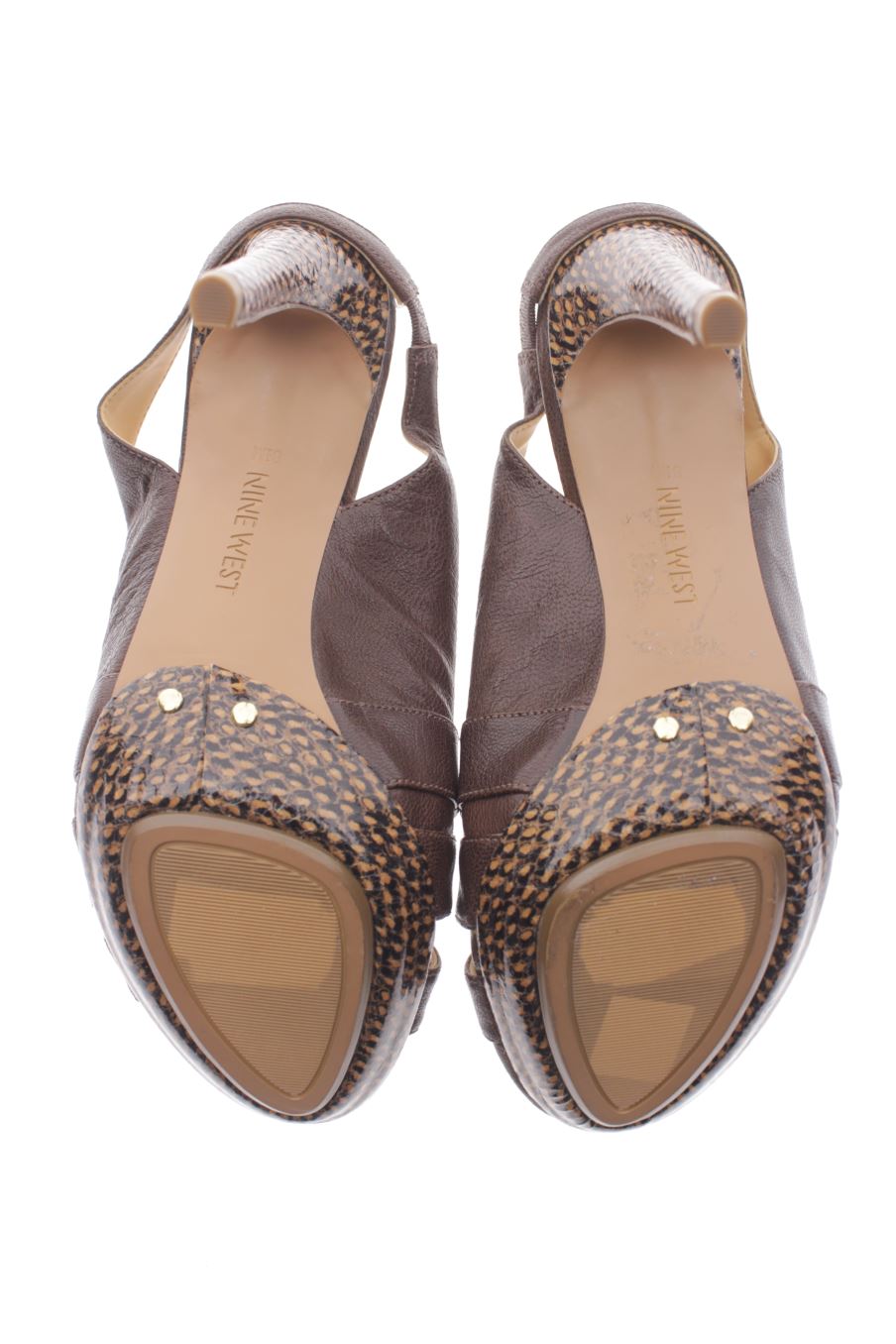 Sandalias tacon de Nine West de la talla 39, de color marrón de