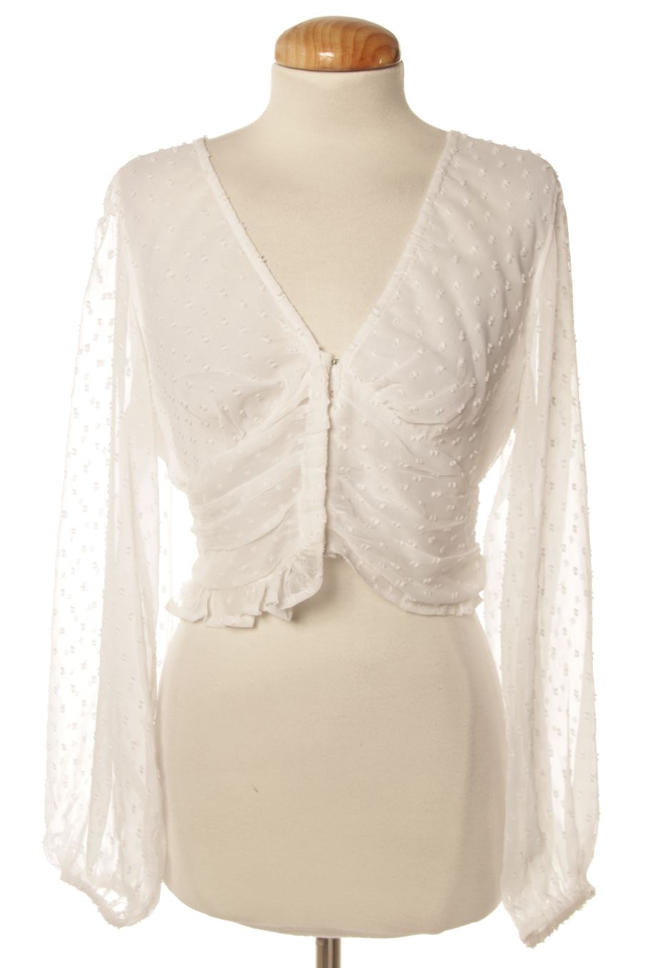 Blouse à manches longues Stradivarius de la taille L, de couleur blanc