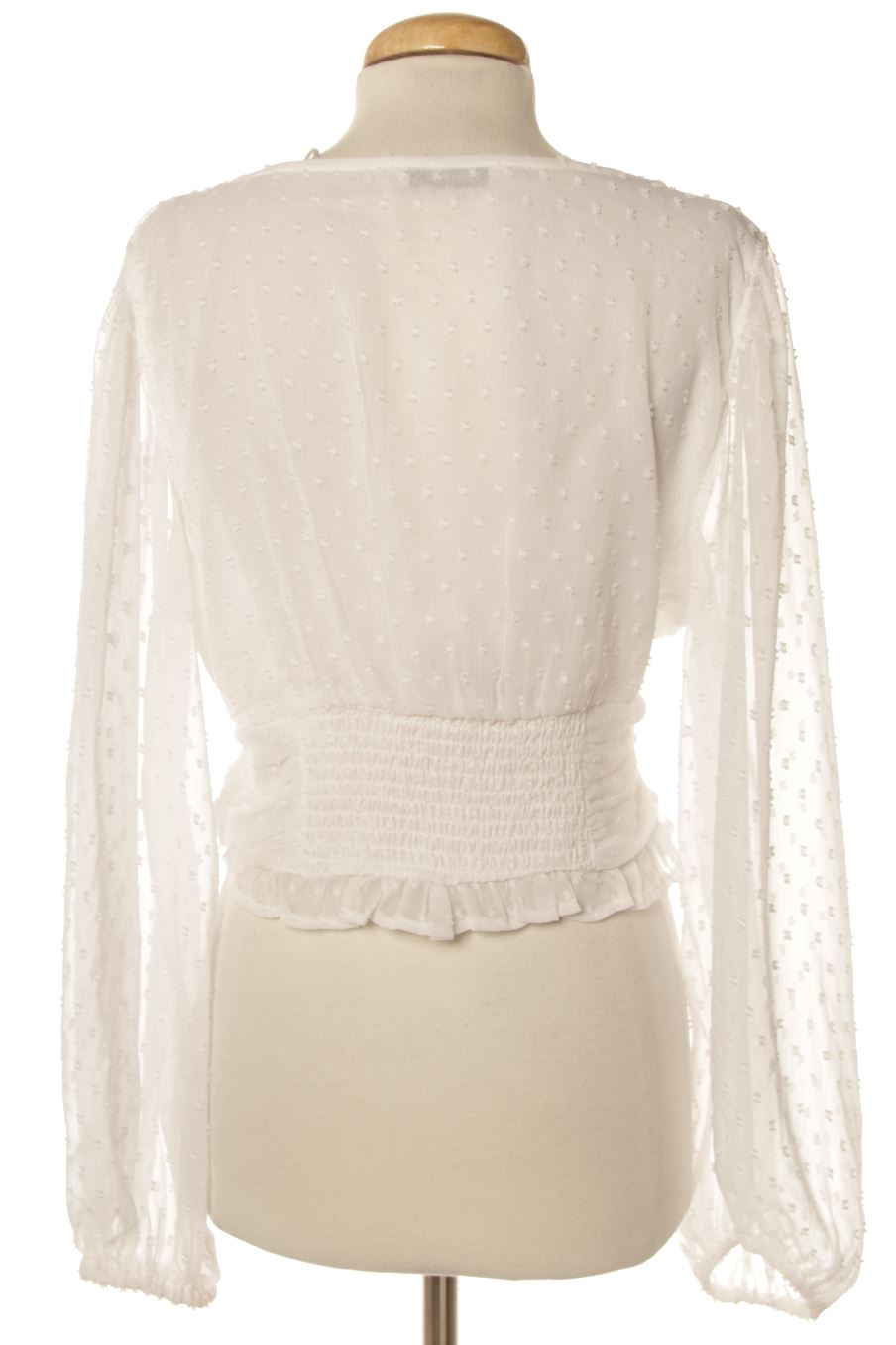 Blouse à manches longues Stradivarius de la taille L, de couleur blanc