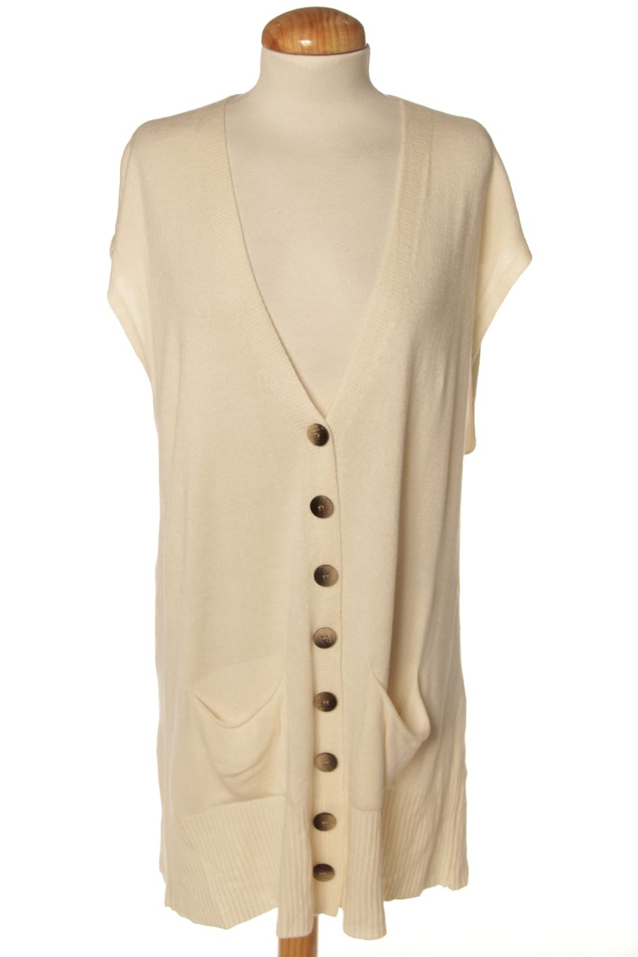 Boléro sans manches Made in italy de la taille XL, de couleur beige