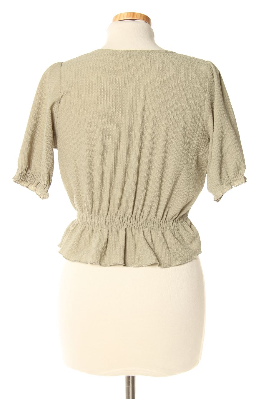 Blouse à manches courtes Pull & Bear de la taille XS, de couleur vert