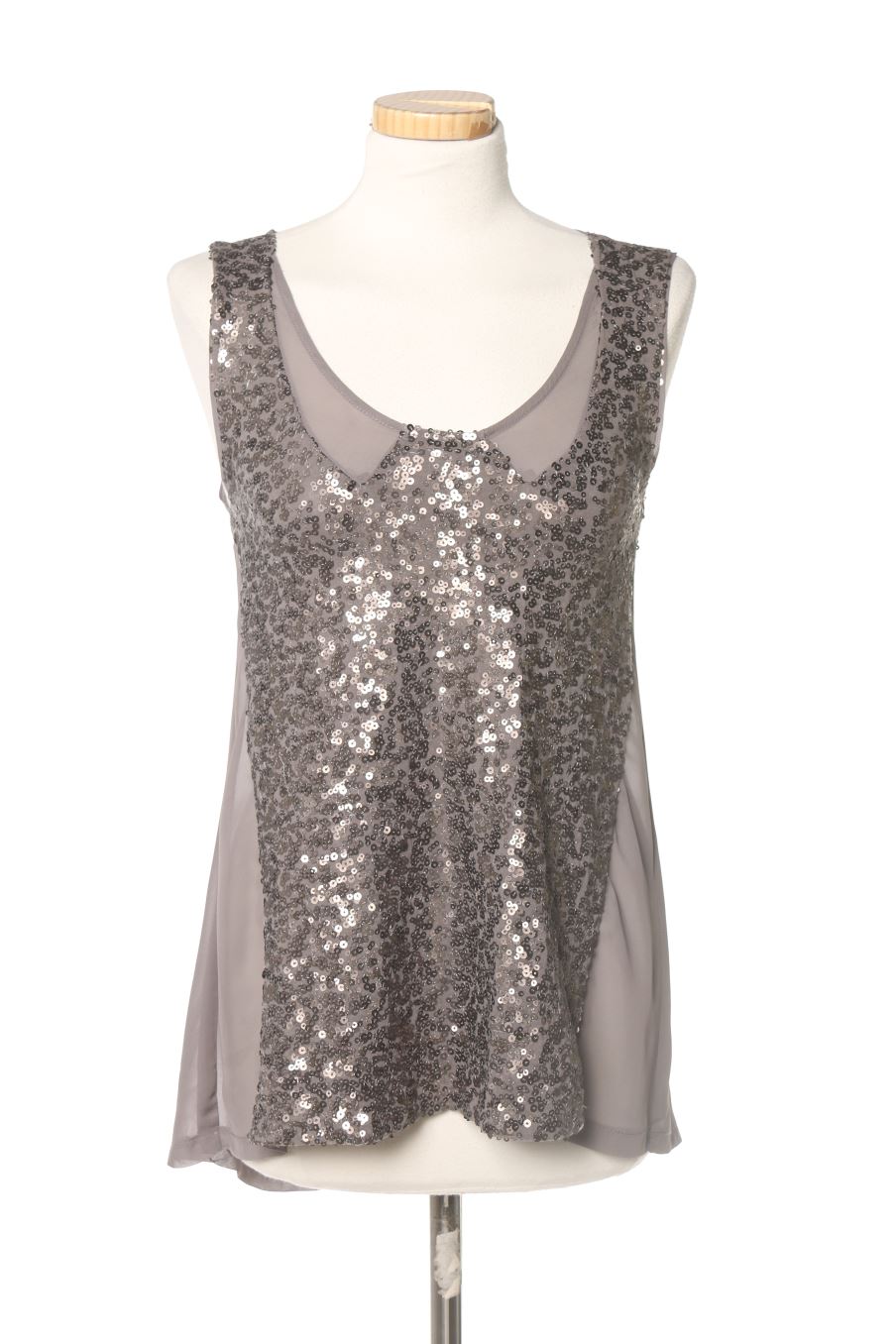 Blusa de manga corta de Mango de la talla S, de color gris
