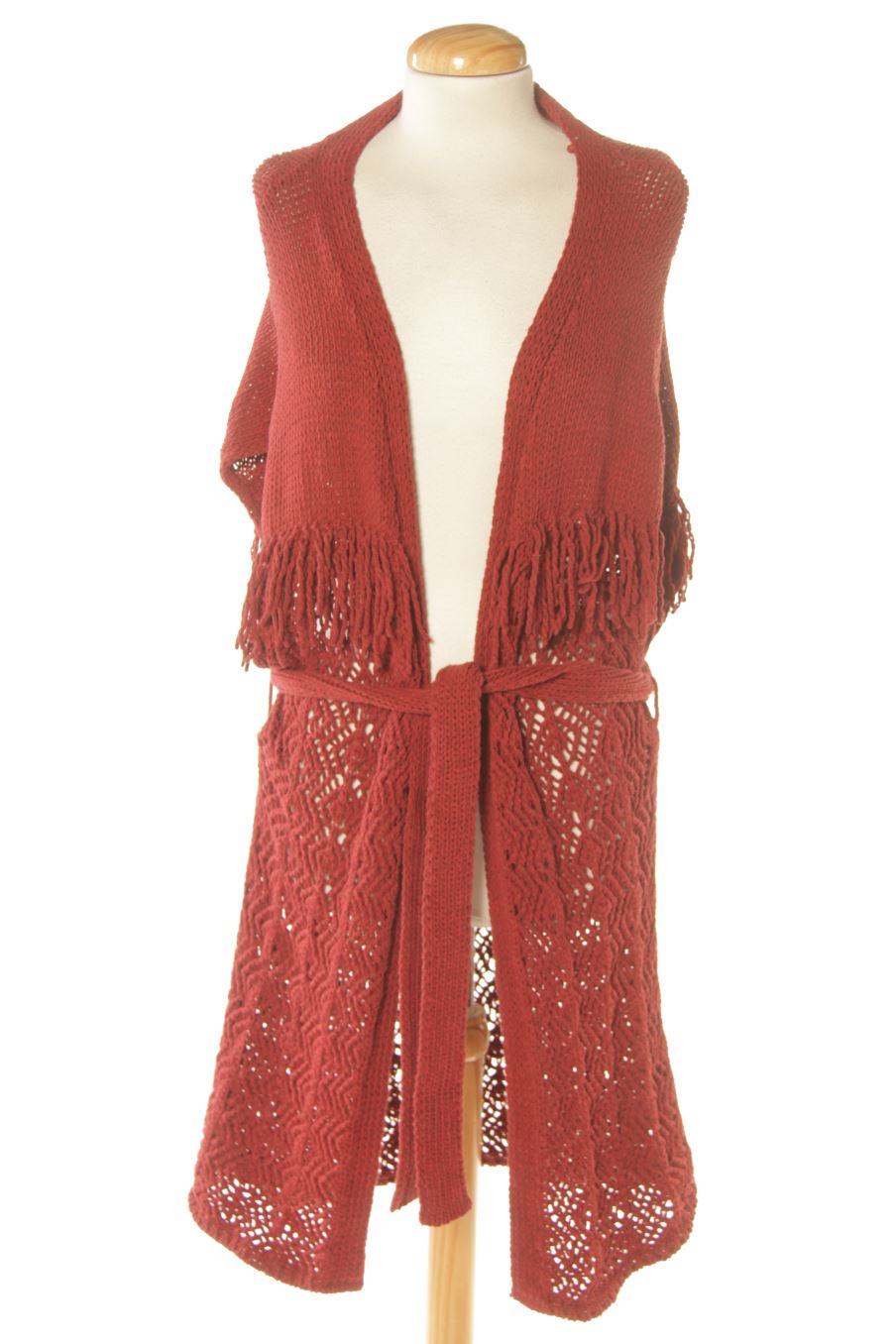 Chaleco de tela de SLOWLOVE de la talla S, de color burdeos