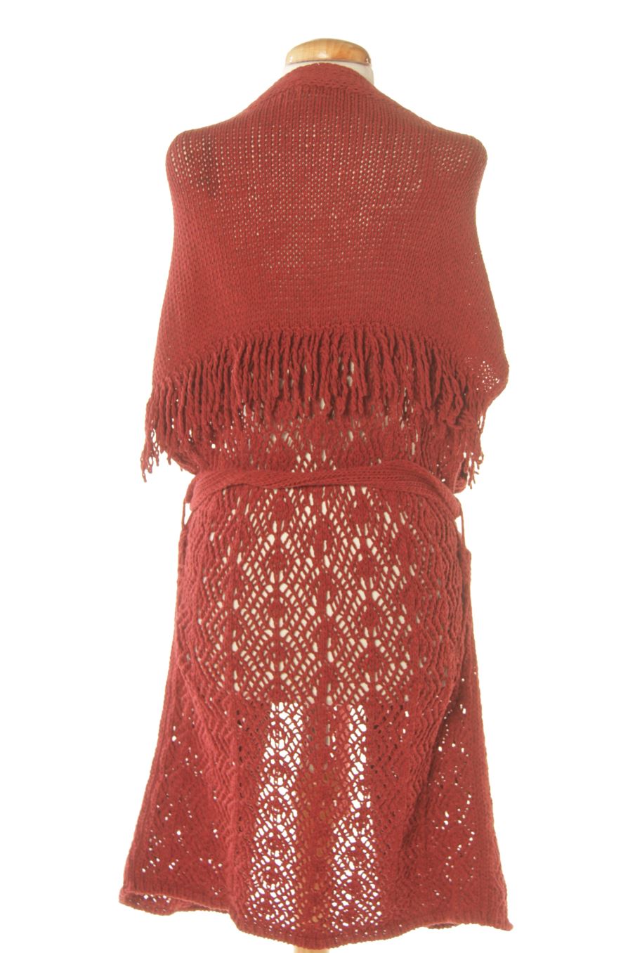 Chaleco de tela de SLOWLOVE de la talla S, de color burdeos